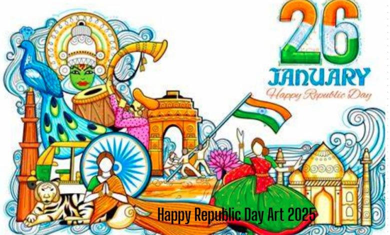 Happy Republic Day Art 2025