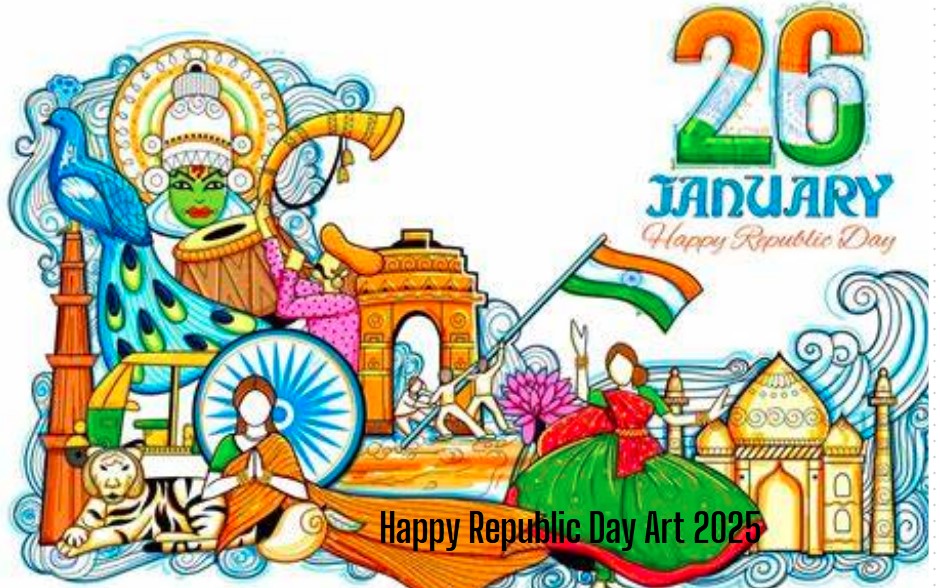 Happy Republic Day Art 2025