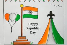 Republic day drawing with message 2025