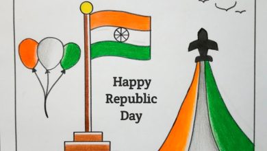 Republic day drawing with message 2025